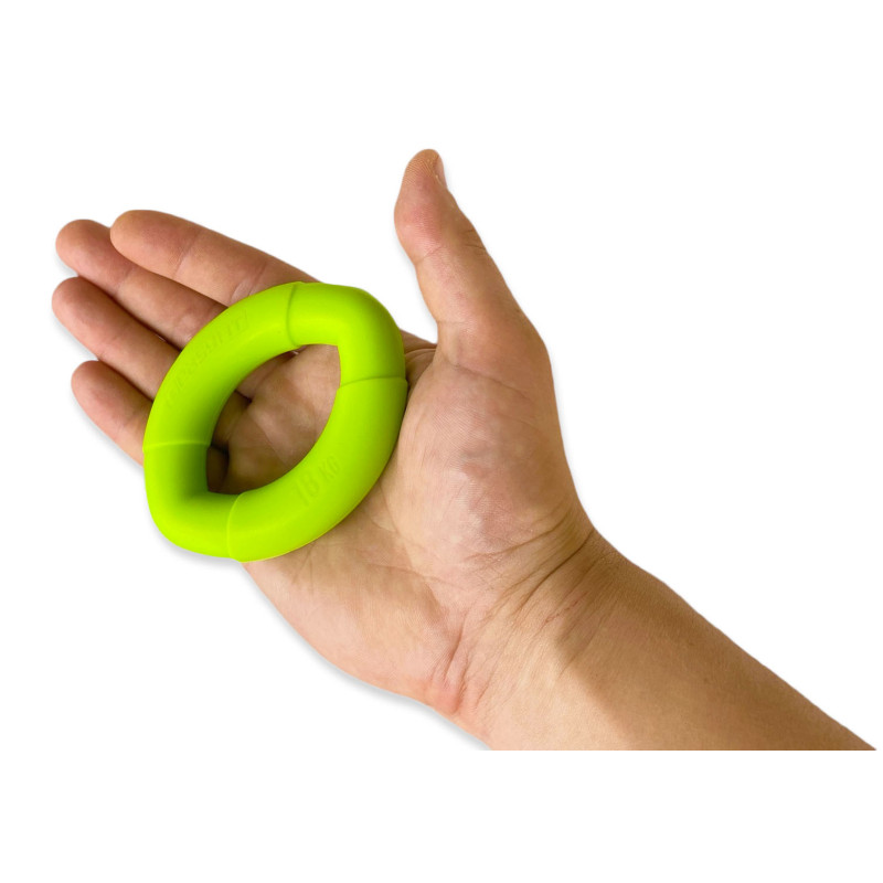 Еспандер кистьовий EasyFit Elliptic, Діаметр 10 см, Опір 18 кг, Силікон, Зелений