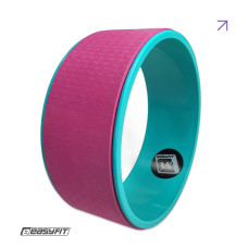 Колесо для йоги EasyFit TPE, Діаметр 33 см, Ширина 13 см, ПВХ, Рожево-м'ятне