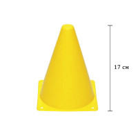Конус-фишка спортивная EasyFit, Высота 17 см, ПВХ, Жёлтый, Для разметки, тренировок и футбола