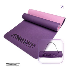 Двошаровий килимок EasyFit для пілатесу, фітнесу та йоги, 183x61 см, товщина 6 мм, TPE/TC, ECO-Friendly, фіолетово-рожевий