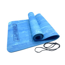 Premium Mat килимок EasyFit для фітнесу та пілатесу, 183x61 см, товщина 8 мм, PER, ECO-Friendly, синій
