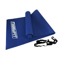 Коврик EasyFit для пилатеса, фитнеса и йоги, 173x61 см, толщина 6 мм, ПВХ, синий