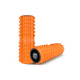 Массажный ролик EasyFit Grid Roller v1.2 с заглушками, Длина 33 см, Диаметр 13 см, Пена EVA с  3D массажной поверхностью, для йоги, фитнеса и реабилитации, Оранжевый