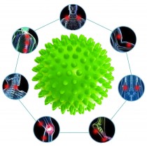 Масажний м'яч EasyFit з шипами, Діаметр 7.5 см, М'який (надувний), Гума, для МФР, зняття напруги та самомасажу, Зелений