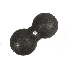 Двойной массажный мяч EasyFit DuoBall, Длина 23 см, Диаметр 12 см, Материал EPP, для МФР, снятия напряжения и самомассажа, Черный