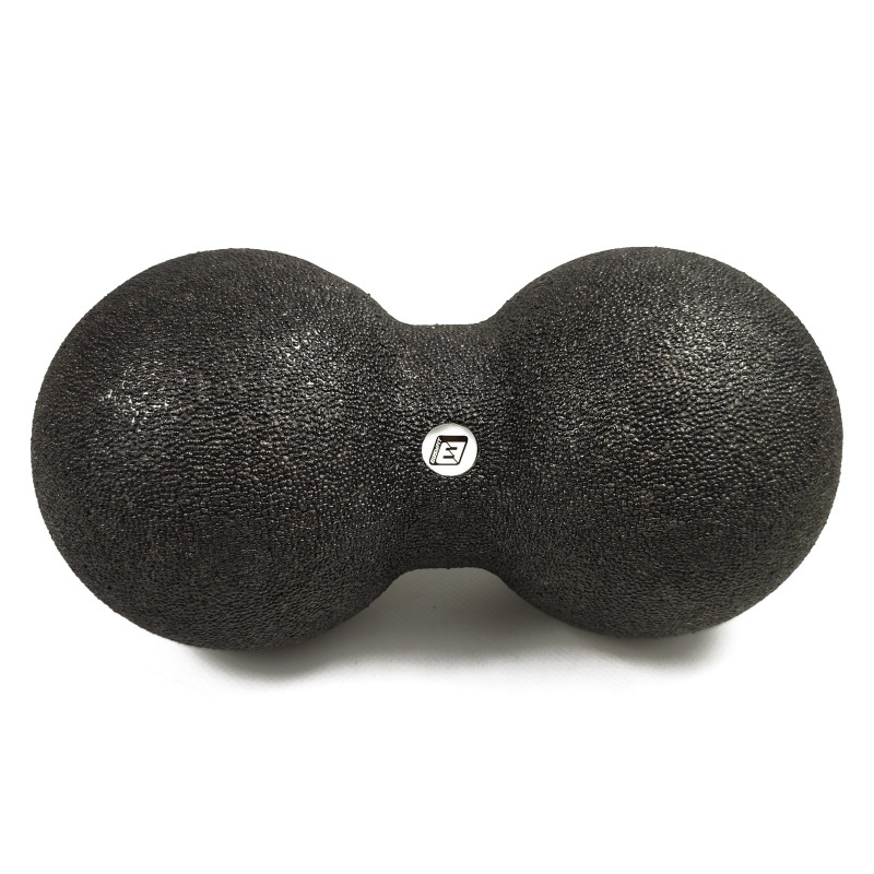 Подвійний масажний м'яч EasyFit DuoBall, Довжина 23 см, Діаметр 12 см, Матеріал EPP, для МФР, зняття напруги та самомасажу, Чорний