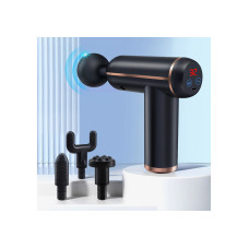 Массажный пистолет EasyFit Impact (портативный вибромассажер для тела) с 4 насадками, 32 уровня интенсивности, Сенсорный дисплей, Черный, Для глубокого мышечного массажа, облегчения боли, восстановления после тренировок