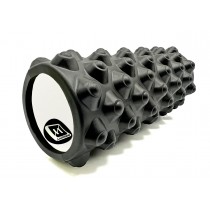 Масажний ролик (валик) EasyFit Grid Roller Extreme, Довжина 33 см, Діаметр 14 см, Каркас із високоміцного пластику, Піна EVA з масажною поверхнею 3D, для МФР, фітнесу, йоги та реабілітації, Чорний