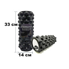 Массажный ролик (валик) EasyFit Grid Roller Extreme, Длина 33 см, Диаметр 14 см, Каркас из высокопрочного пластика, Пена EVA с массажной поверхностью 3D, для МФР, фитнеса, йоги и реабилитации, Черный Массажный ролик (валик) EasyFit Grid Roller Extreme, Длина 33 см, Диаметр 14 см, Каркас из высокопрочного пластика, Пена EVA с массажной поверхностью 3D, для МФР, фитнеса, йоги и реабилитации, Черный