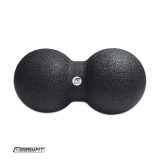 Подвійний масажний м'яч EasyFit DuoBall, Довжина 23 см, Діаметр 12 см, Матеріал EPP, для МФР, зняття напруги та самомасажу, Чорний