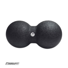 Подвійний масажний м'яч EasyFit DuoBall, Довжина 23 см, Діаметр 12 см, Матеріал EPP, для МФР, зняття напруги та самомасажу, Чорний