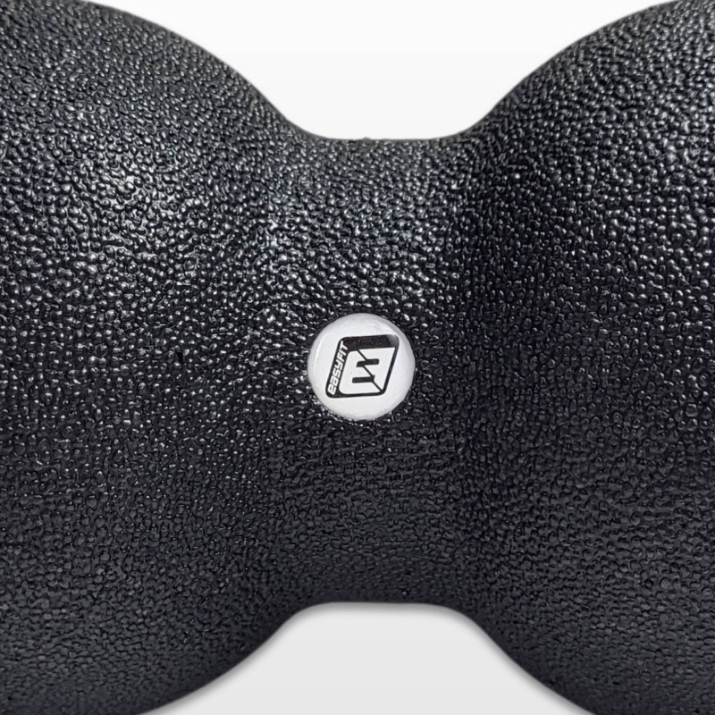 Подвійний масажний м'яч EasyFit DuoBall, Довжина 23 см, Діаметр 12 см, Матеріал EPP, для МФР, зняття напруги та самомасажу, Чорний