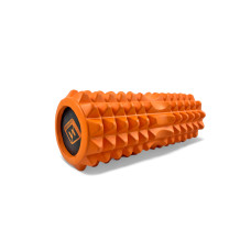 Массажный ролик EasyFit Solid Roller v.1.2s, длина 33 см, диаметр 13 см, EVA-пена, для МФР, фитнеса, йоги и реабилитации, оранжевый