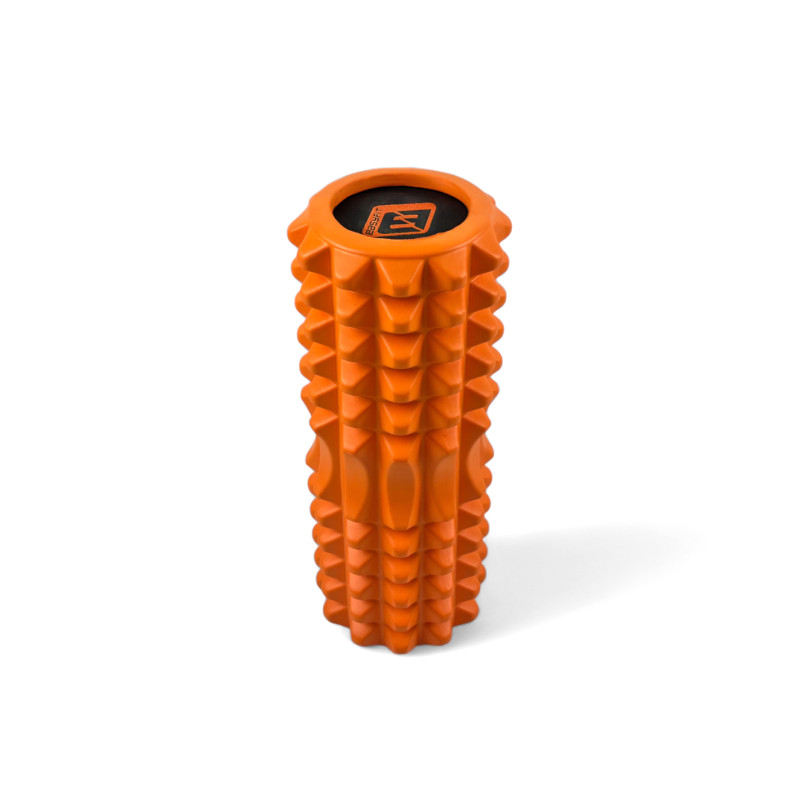 Массажный ролик EasyFit Solid Roller v.1.2s, длина 33 см, диаметр 13 см, EVA-пена, для МФР, фитнеса, йоги и реабилитации, оранжевый