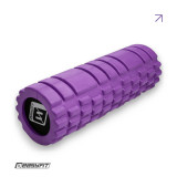 Массажный ролик EasyFit Solid Grid Roller Mini, Длина 30 см, Диаметр 10 см, Цельный каркас, EVA-пена с 3D массажной поверхностью, для МФР, фитнеса, йоги и реабилитации, Фиолетовый