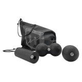 МФР набір для масажу EasyFit MioSet-2: масажний ролер (валик 15х5 см), подвійний масажний м'яч (16х8 см) та масажний м'яч (8 см) для фітнесу, реабілітації та розслаблення м'язів