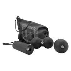 МФР набор для массажа EasyFit MioSet-2: массажный роллер (валик 15х5 см), двойной массажный мяч (16х8 см) и массажный мяч (8 см) для фитнеса, реабилитации и расслабления мышц
