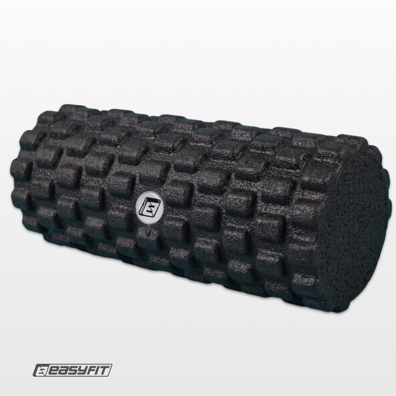 Масажний ролик для МФР EasyFit Grid Roller EPP, довжина 33 см, чорний
