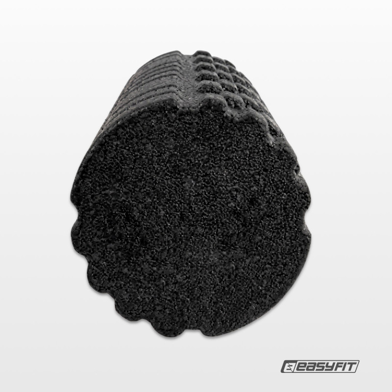 Масажний ролик для МФР EasyFit Grid Roller EPP, довжина 33 см, чорний