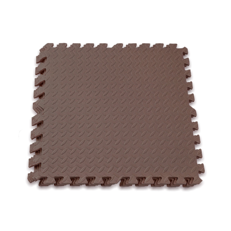 Татами мат EasyFit SwallowTail (пазл ласточкин хвост с бортиком), Размер 120x120 см, Толщина 10 мм, EVA-пена, Коричневый