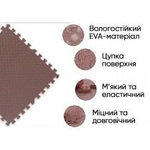 Татами мат EasyFit SwallowTail (пазл ласточкин хвост с бортиком), Размер 120x120 см, Толщина 10 мм, EVA-пена, Коричневый