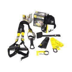 Петлі TRX EasyFit PRO 4 (P4, Pro System) (підвісні тренувальні петлі), Довжина 110-230 см, Ширина строп 3,8 см, Макс.вага 160 кг, Жовто-чорний
