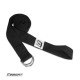 Ремень для йоги EasyFit с петлей, Длина 178,5 см, Ширина 3,8 см, Хлопок, Полиэстер, Сталь, Черный