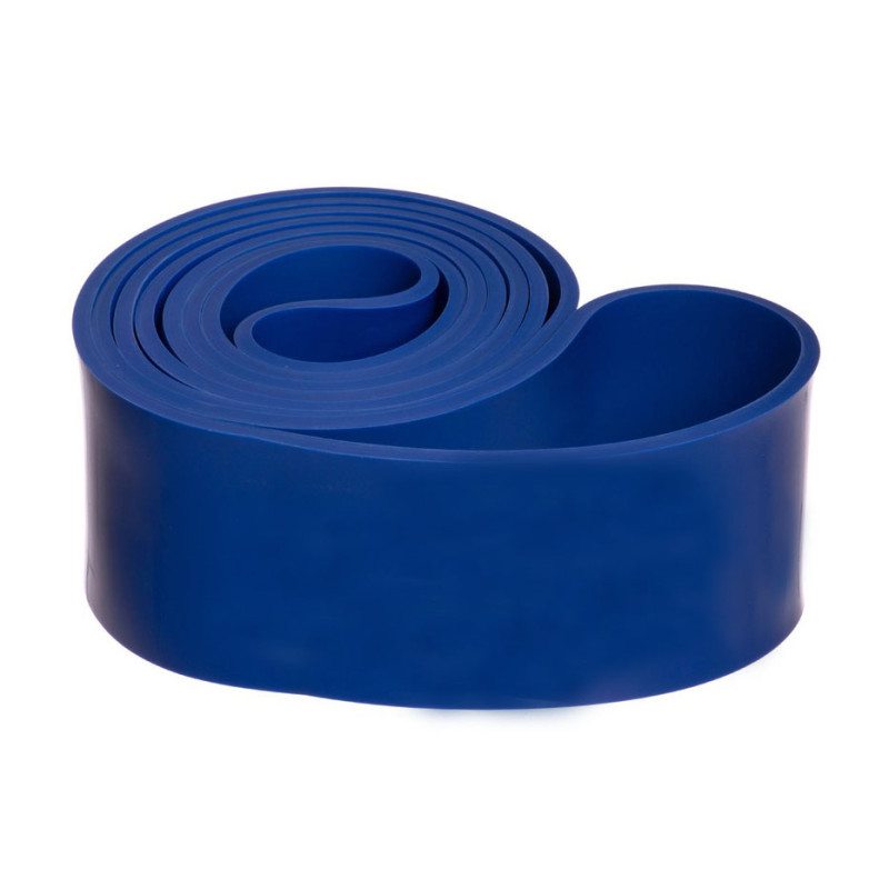 Резиновая петля (эспандер) EasyFit, сопротивление 50-110 кг, длина 208 см, ширина 6,4 см, толщина 4,5 мм, латекс, синяя, для силовых тренировок и реабилитации