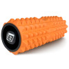Массажный ролик EasyFit Grid Roller v1.2 с заглушками, Длина 33 см, Диаметр 13 см, Пена EVA с 3D массажной поверхностью, для йоги, фитнеса и реабилитации, Оранжевый