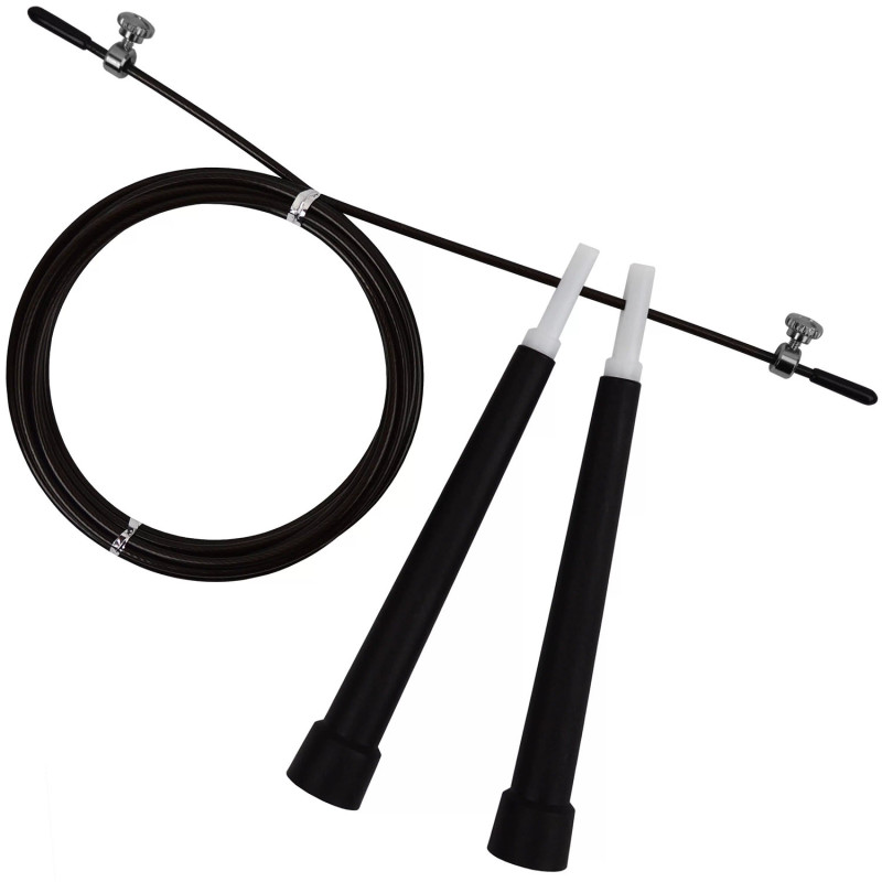 Швидкісна скакалка EasyFit Speed Cable Rope, Довжина до 3 м, Сталь, Пластик, Чорний