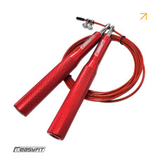 Швидкісна скакалка EasyFit Aluminium, Довжина 3 м, Сталь, Алюміній, Червоний Швидкісна скакалка EasyFit Aluminium, Довжина 3 м, Сталь, Алюміній, Червоний
