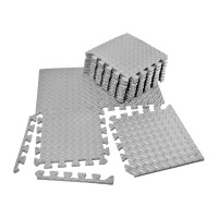 Татамі мат EasyFit SwallowTail (пазл ластівчин хвіст з бортиком), Розмір 120x60 см, Товщина 10 мм, EVA-піна, Сірий