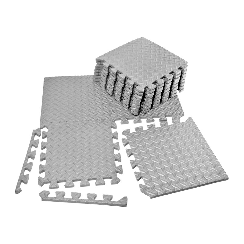 Татами мат EasyFit SwallowTail (пазл ласточкин хвост с бортиком), Размер 120x60 см, Толщина 10 мм, EVA-пена, Серый