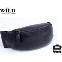 Кожаная сумка на пояс Always Wild синяя