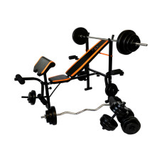 Скамья Для Жима WCG 0055 + Приставка Скотта Набор HARD штанга 148 КГ