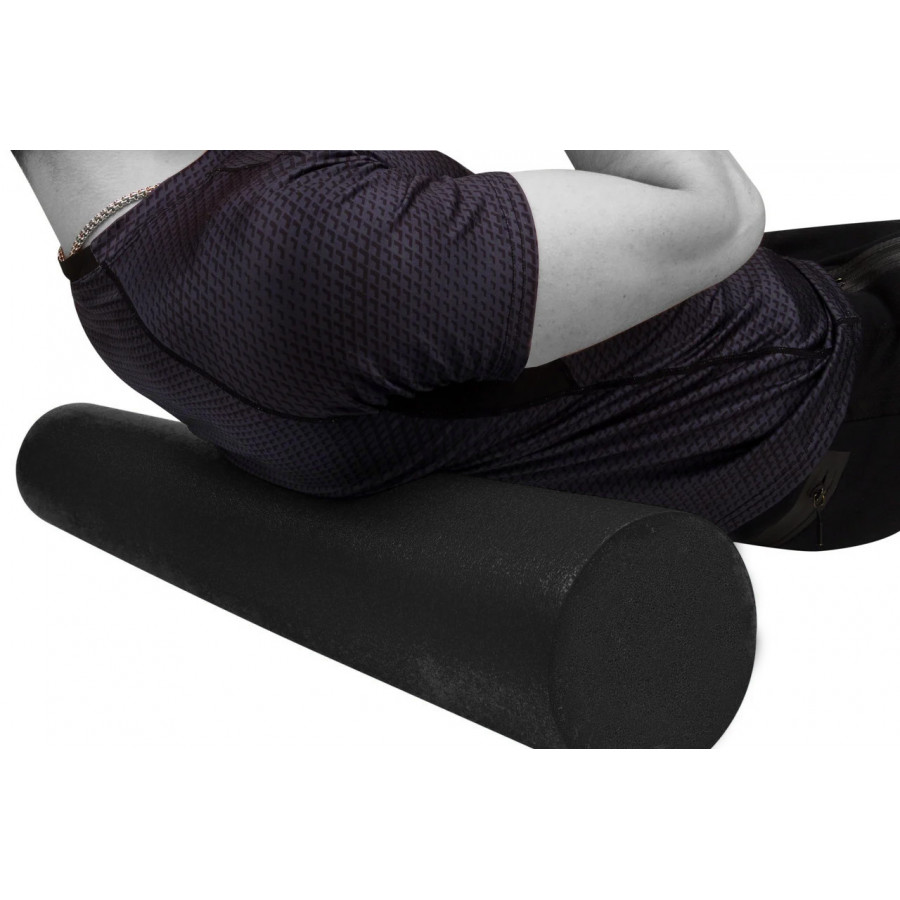Масажний ролик (роллер) гладкий PowerPlay 4021 Fitness Roller Чорний (90x15см.)