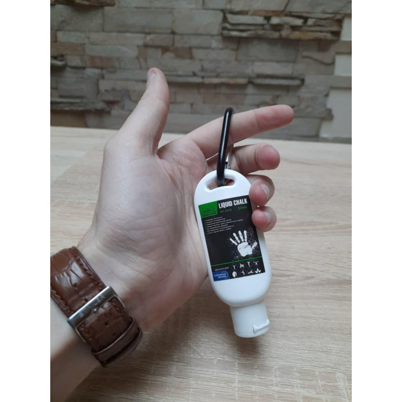 Магнезія спортивна рідка PowerPlay PP_4005 Liquid Chalk, Об'єм 50 мл, Пластикова пляшка з карабіном