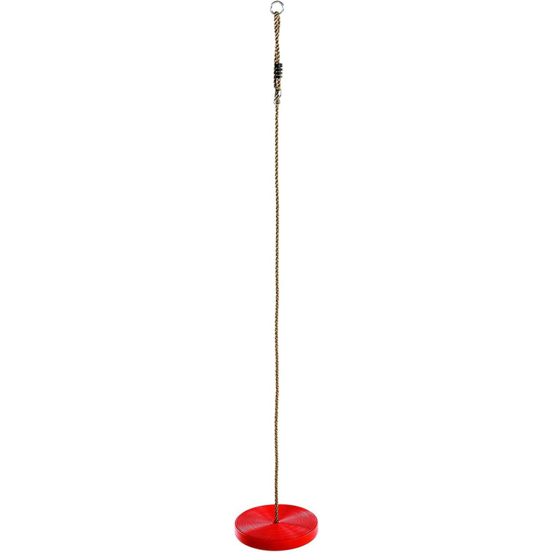 Качеля детская (тарзанка) DISK WCG для детской площадки, Длина 115-190 см (регулируемая), Диаметр диска 28 см, Пластик, Красный