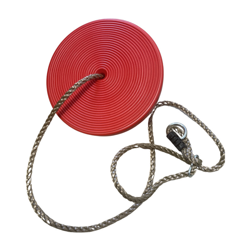 Качеля детская (тарзанка) DISK WCG для детской площадки, Длина 115-190 см (регулируемая), Диаметр диска 28 см, Пластик, Красный