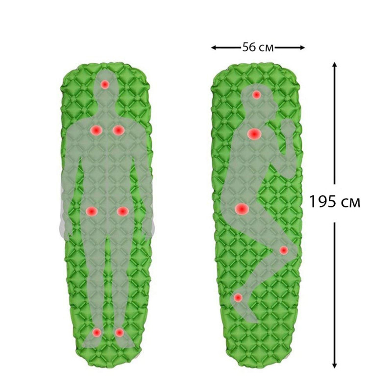 Надувной каремат походный, туристический WCG для кемпинга (серый)