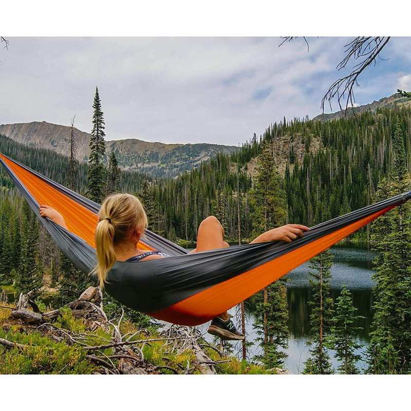 Нейлоновий гамак TOURING Оранжевий з чорним XL 270х140 WCG