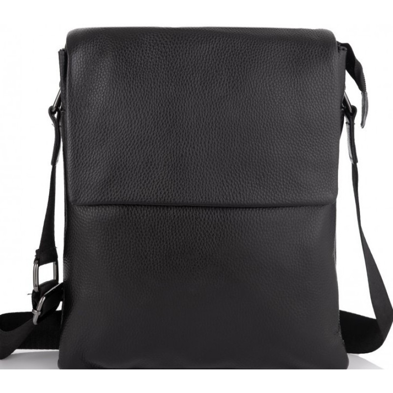 Кожаный мужской мессенджер Tiding Bag черный
