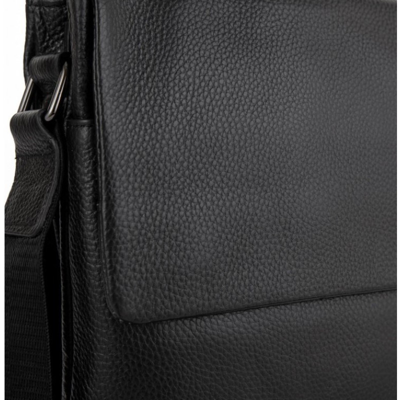 Кожаный мужской мессенджер Tiding Bag черный