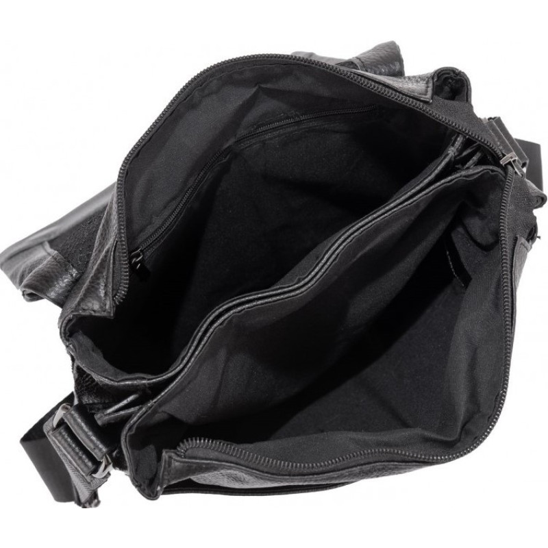 Кожаный мужской мессенджер Tiding Bag черный