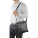 Кожаный мужской мессенджер Tiding Bag черный
