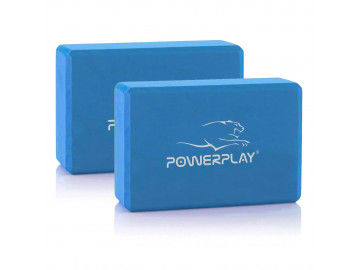 Блок для йоги 2 шт. (пара) PowerPlay 4006 Yoga Brick EVA Сині