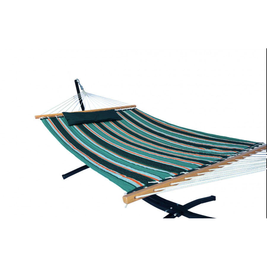 Гамак с планкой Siesta Green XXL 200х150 WCG Стеганая ткань + подушка