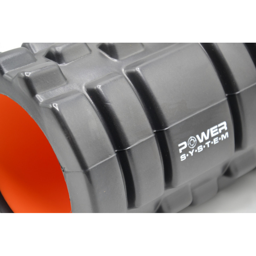 Масажний ролик (роллер) Power System PS-4050 Fitness Foam Roller Black/Orange (33x15см.)