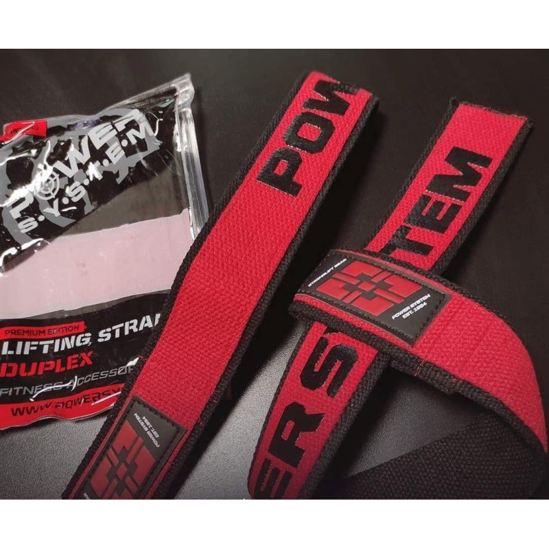 Лямки для тяги Power System PS-3401 Lifting Straps Duplex Black/Red