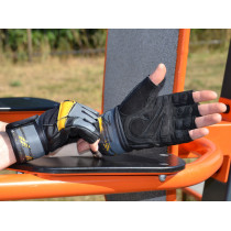 Рукавички для фітнесу MadMax MFG-880 Signature Black/Grey/Yellow XL Рукавички для фітнесу MadMax MFG-880 Signature Black/Grey/Yellow XL